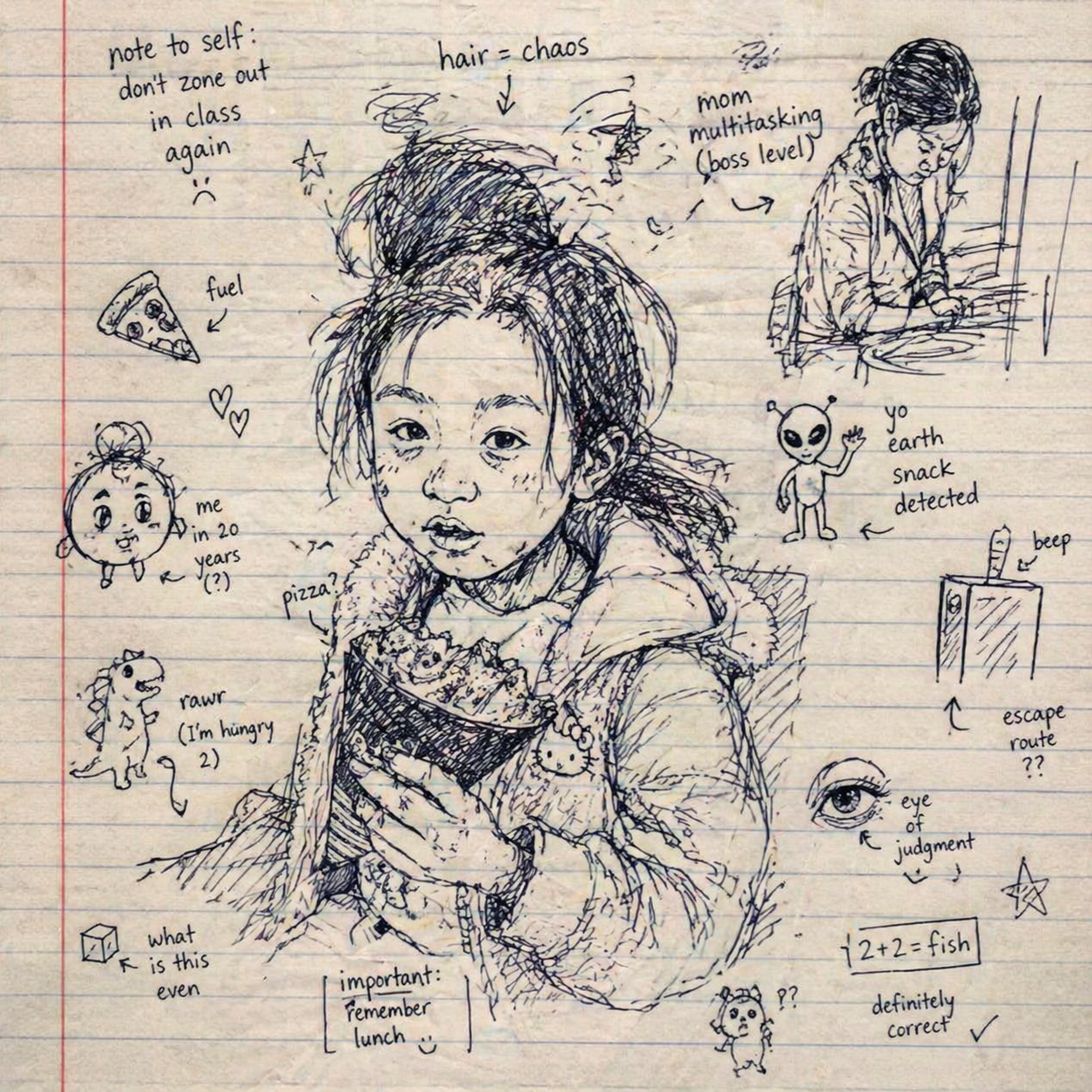 Notebook Margin Doodle Redraw Template